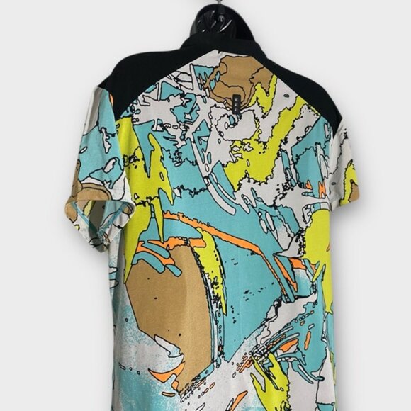 Jamie Sadock Colorful Artsy Abstract Print 1/4 Zip Short Sleeve Golf Top Sz LG - Picture 4 of 8